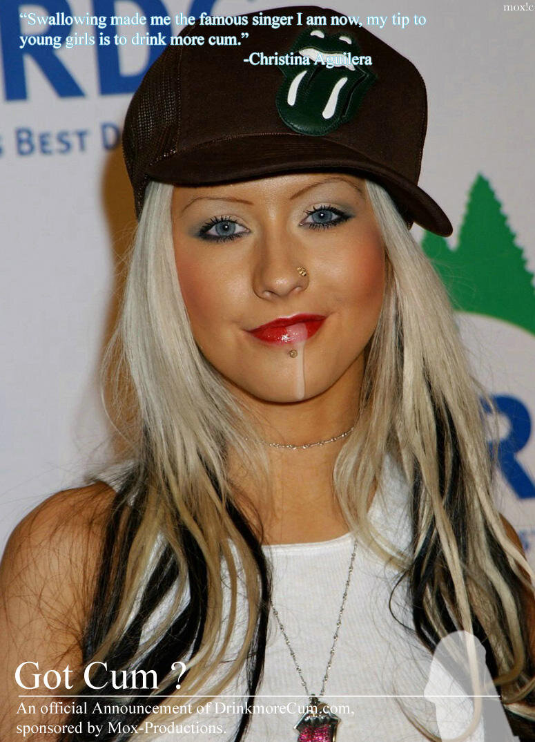 Christina Aguilera swallow tip to success picture
