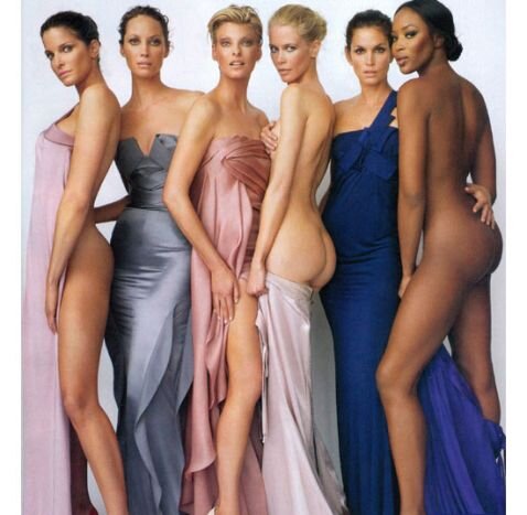 Supermodels In The 90S, Including Cindy Crawford, Claudia Schiffer, Christy Turlington, Linda Evangelista Kate Moss and Naomi Campbel. picture