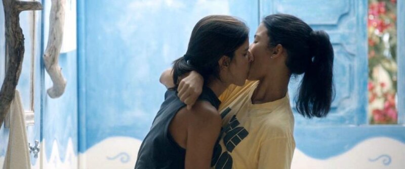 Patricia Velasquez & Danay Garcia Lesbian Scene from ‘Liz in September’ picture