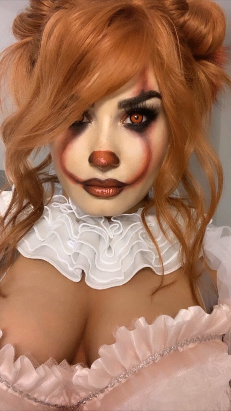 Demi Lovato and her awesome cleavage as Pennywise! picture