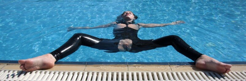 Dia Katikus relaxing in the pool picture