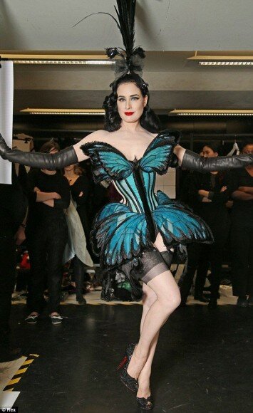 Dita Von Teese in a butterfly dress picture