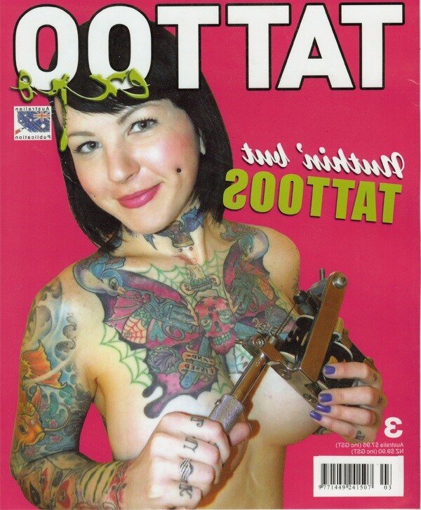 Bomby Blondshell is from Daytona with the tattoos all over on tattoo magazine as a super model - SGB ta2 picture