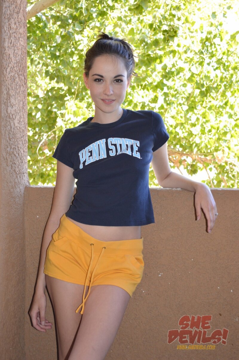 Penn State coed Emily Grey flashing photo shoot picture