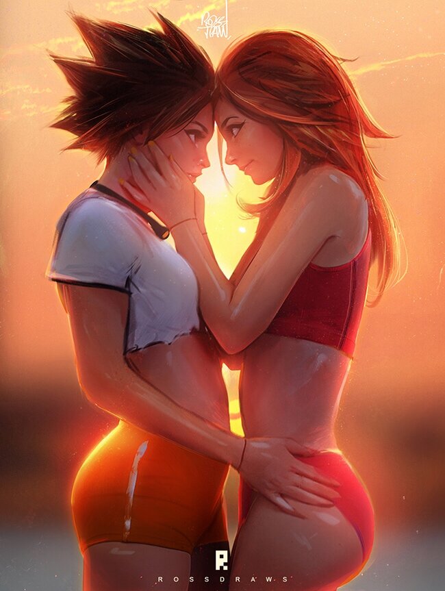Tracer and Emily - Overwatch love. picture