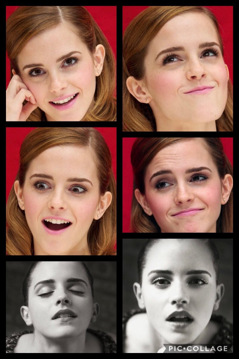 Progression of giving Emma Watson a facial picture