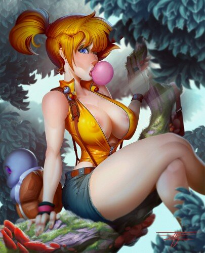 Cartoon Porn Drawing from White-devil Featuring Sexy Ginger Teen With Big Tits and BubbleGum picture