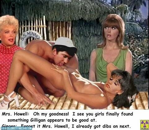 Gilligan eats Mary Ann out while Mrs. Howell and Ginger watch picture