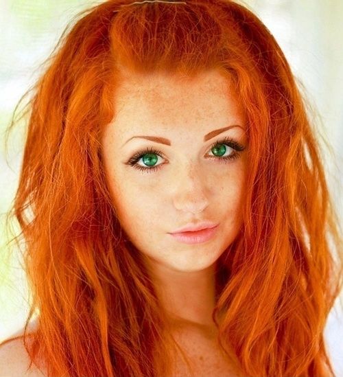 Adorable redhead with green eyes picture