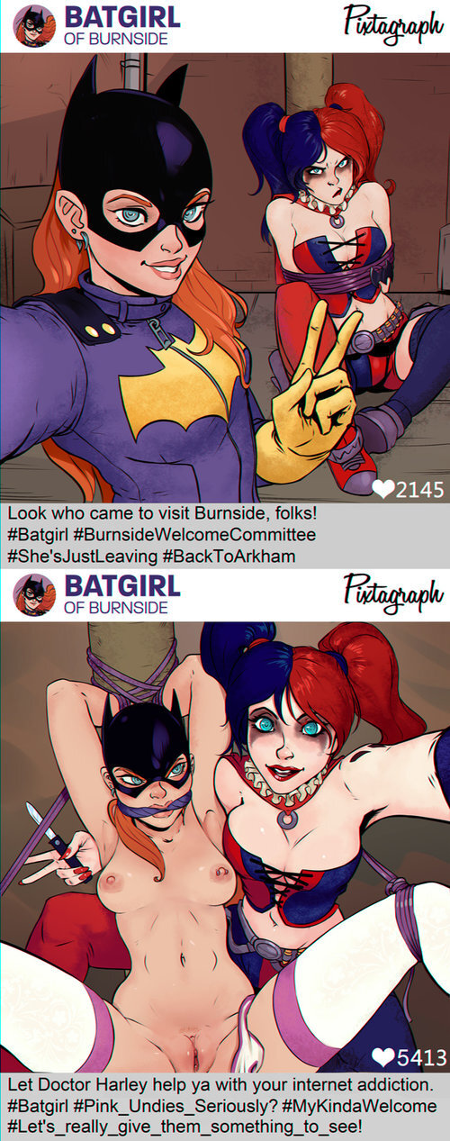 harley quinn + batgirl nude pics picture