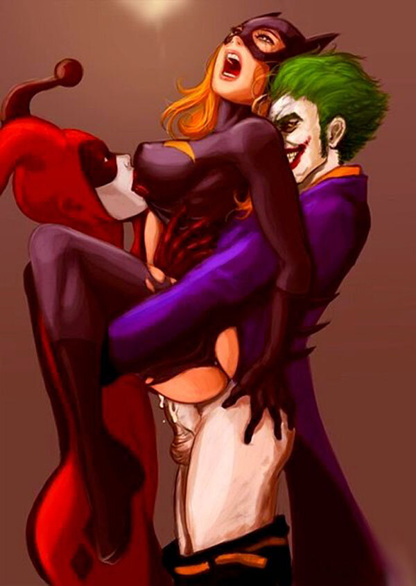 Batgirl getting screwed and fucked by Joker and Harley Quinn picture