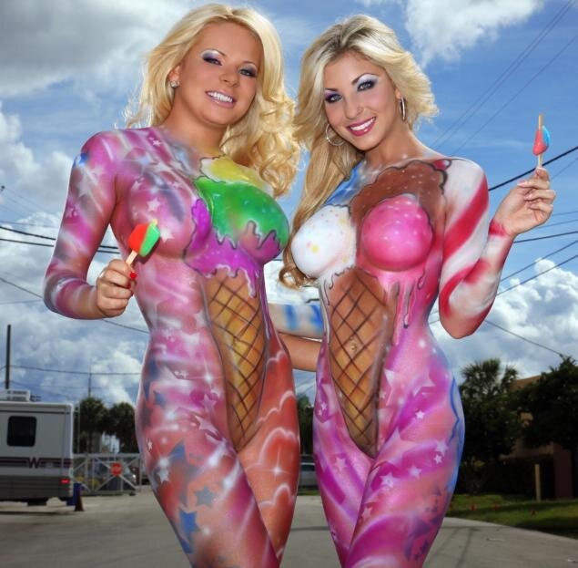 Two of the babes of Aphrodisiac Ice Cream Truck in Miami Heather Shanholtz Kristie Brie Lawner picture