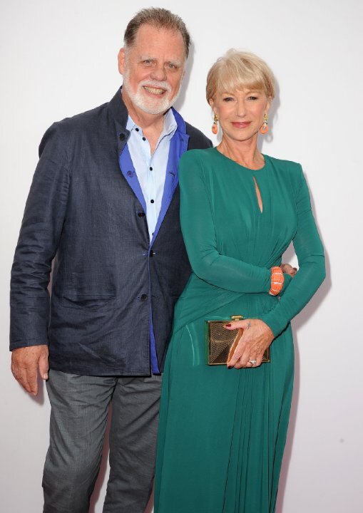 Why is this man smiling? Taylor Hackford and wife Helen Mirren in 2013 have been together since 1986!. picture