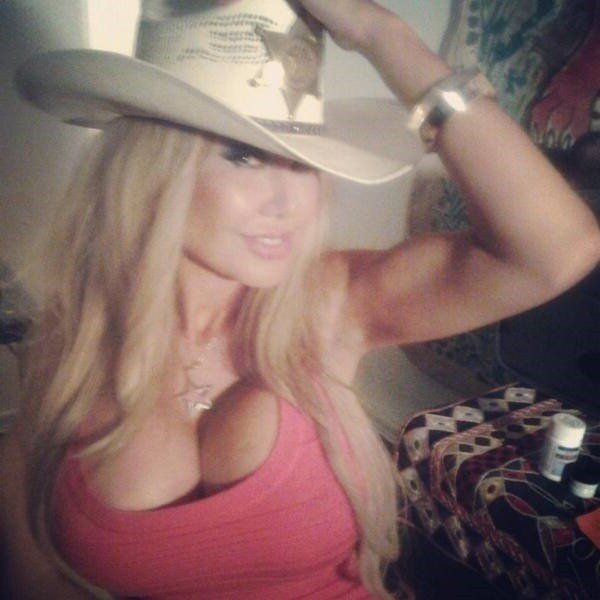 Sharon Lopatka Homicide found the fun in life with her pink cleavage of big homocidal big tits & cowboy cowgirl hat - SGB picture