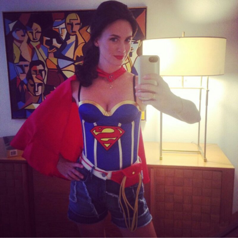 January Jones in a Supergirl outfit picture