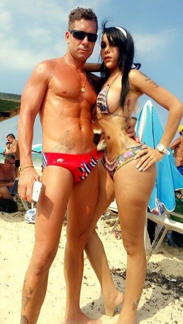 Jessica Garcia being held by Jon 12 - wild cutie at the beach - holdd fota curvv skinnyy picture