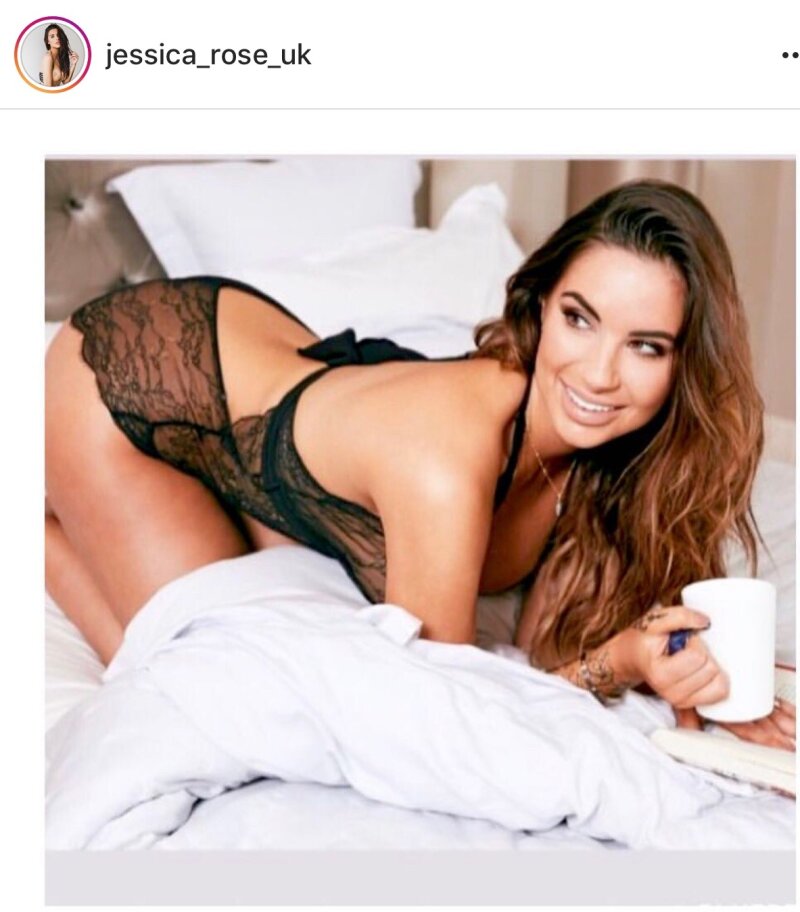Jessica rose is looking sexy as hell in black lingerie picture