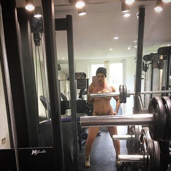 Jodie Marsh nude in the gym picture