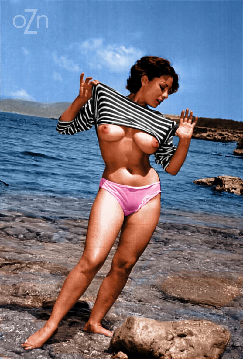 oldiznewagain:June Palmer on the beach (colorized) picture
