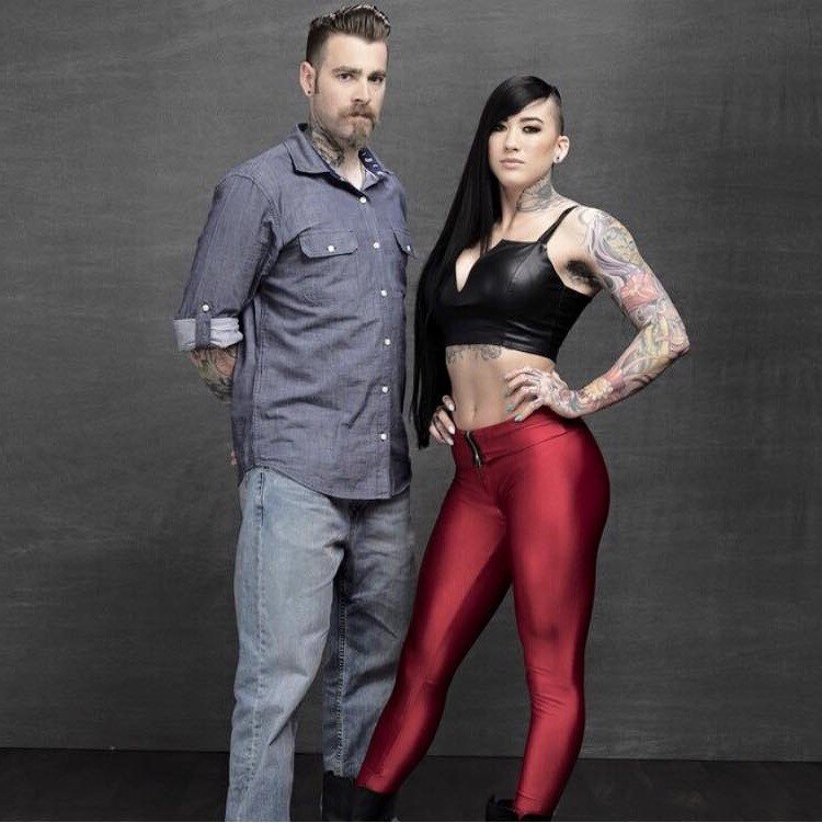 Genevieve Zitricki is alt facsimile imitation of flawless miniature sex model with goth hair while standing next to a soyboy - SGB lett picture