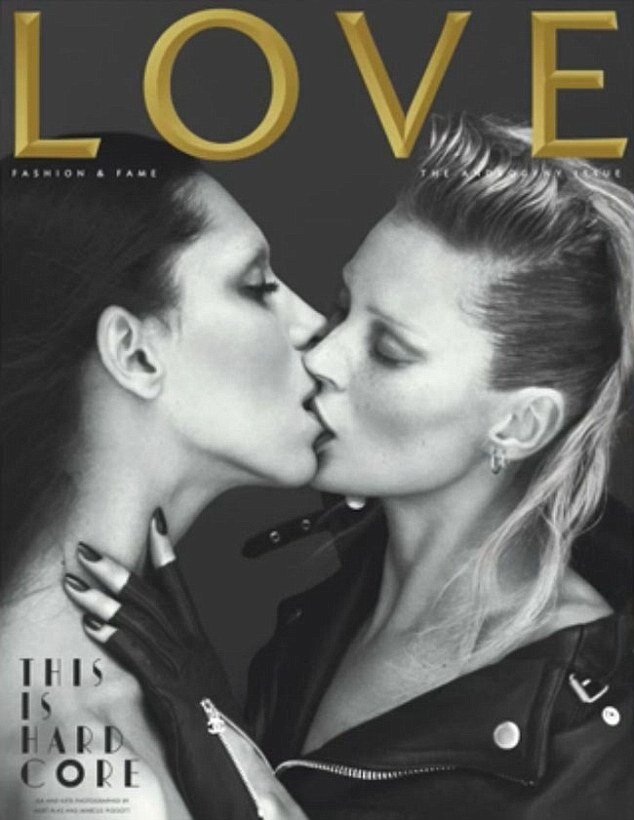 MTF, Supermodels Lea T. & Kate Moss Kiss picture