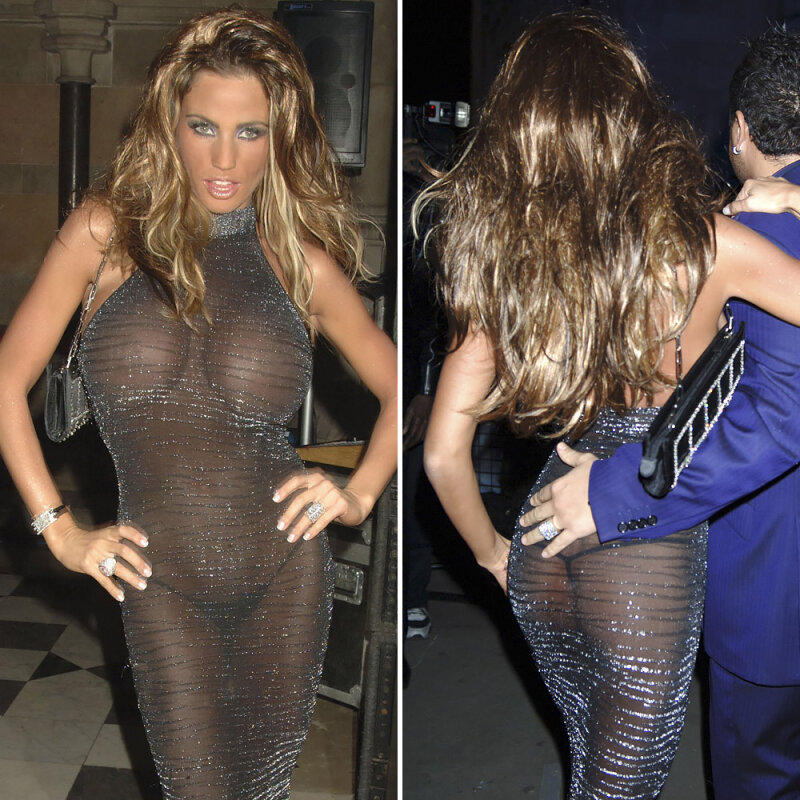 Katie Price shows her see through boobs and black g-string. picture