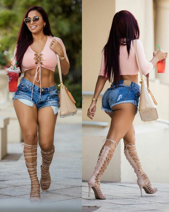...spend time unlacing those ? i'd just pull down the daisy dukes, push her head forward and down & fuck the heck out of both her holes picture