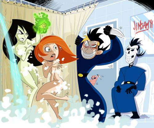 Kim and Shego shower love picture