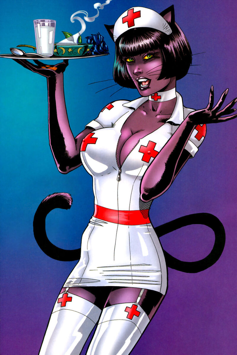 nurse boo kitty (tarot: witch of the black rose) picture