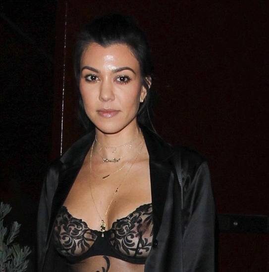 Kourtney Kardashian Boobs In Sheer Bra picture