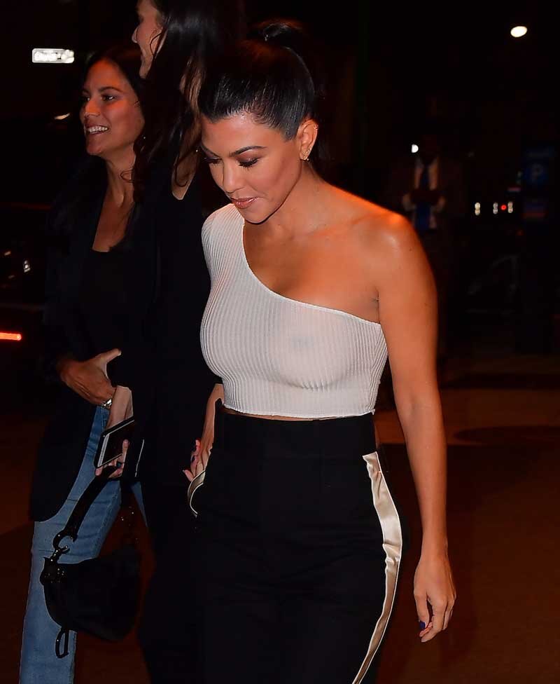 Kourtney Kardashian Big Brown Nipples with No Bra picture