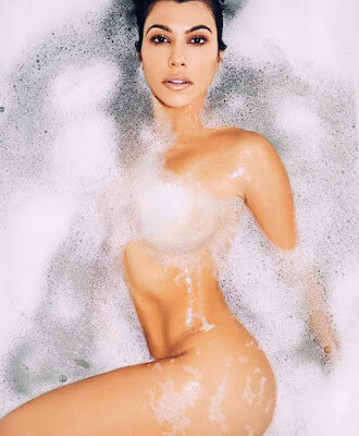 Kourtney Kardashian nude bubble bath bra picture