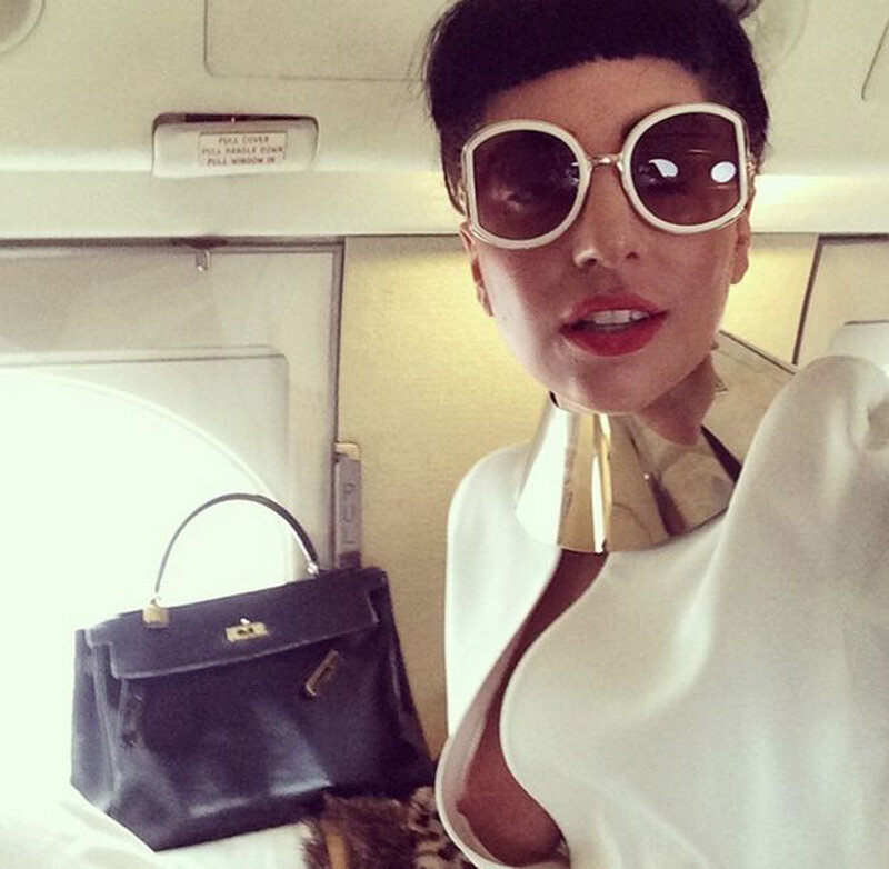 Lady Gaga Exposes a Breast in her Private Jet picture