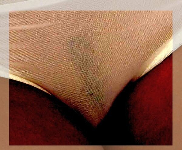 leggendaria modella glamour Leilani Dowding con mutandine bianche trasparent picture