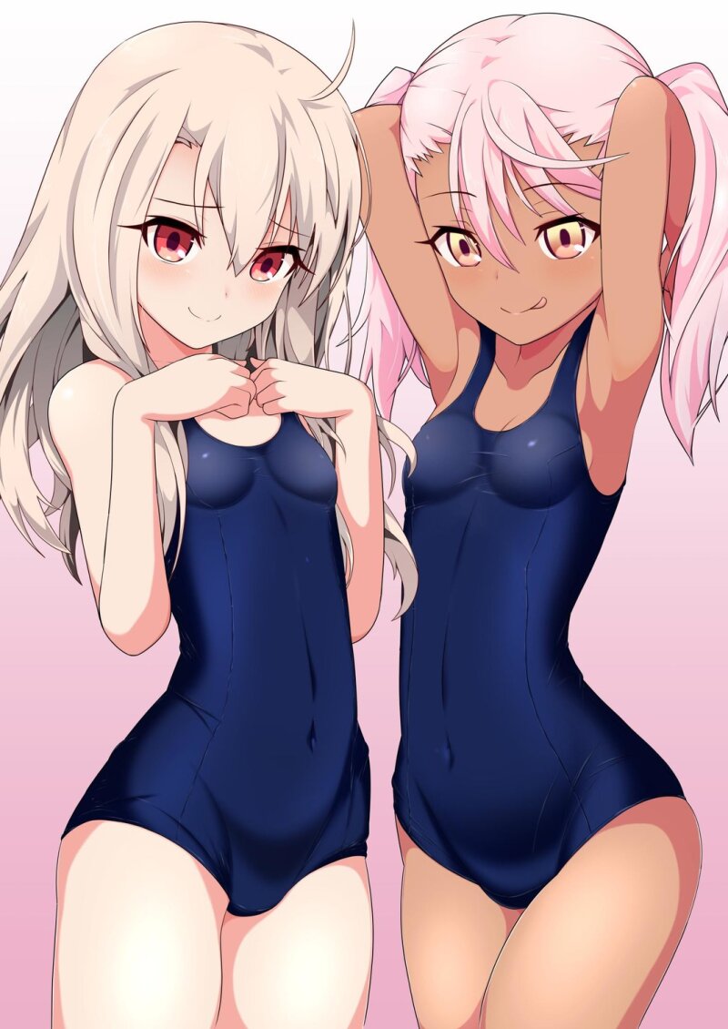 cleavage fate/kaleid_liner_prisma_illya fate/stay_night illyasviel_von_einzbern kuroe_von_einzbern loli swimsuit swimsuits xiao_rui_rui picture