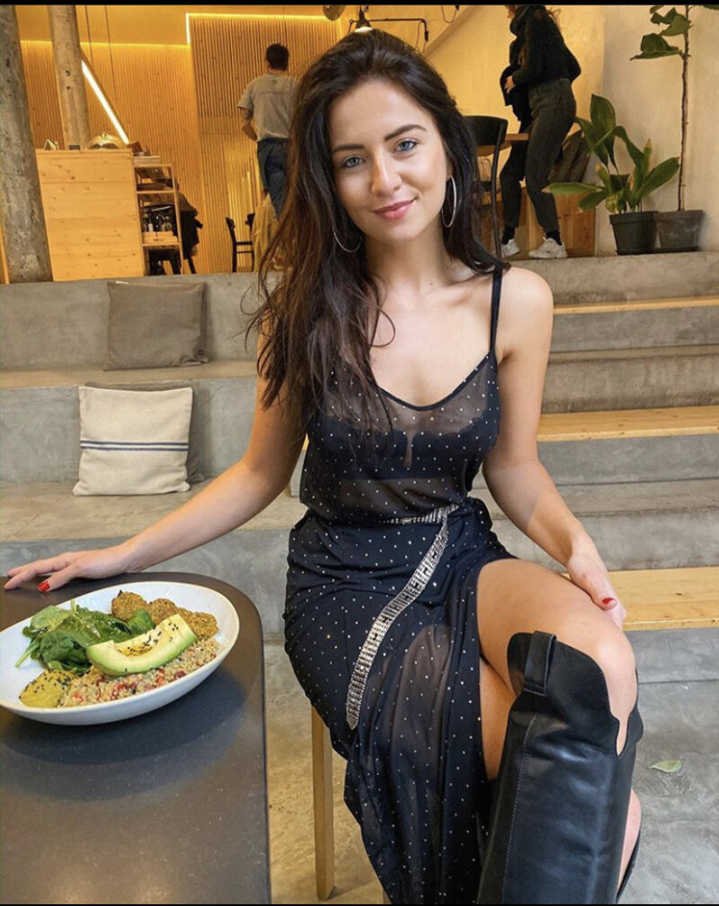 Lydia Farley is looking sexy as hell in black dress with black bra picture