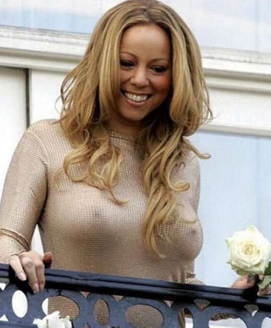 Mariah Carey in see through sweater. picture