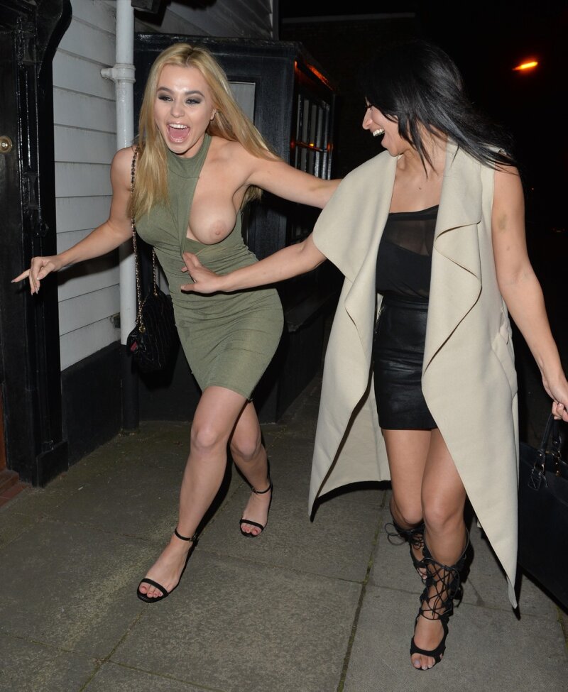 Kayleigh Morris exposing Melissa Reeves' boob. Turn about is fair play. picture