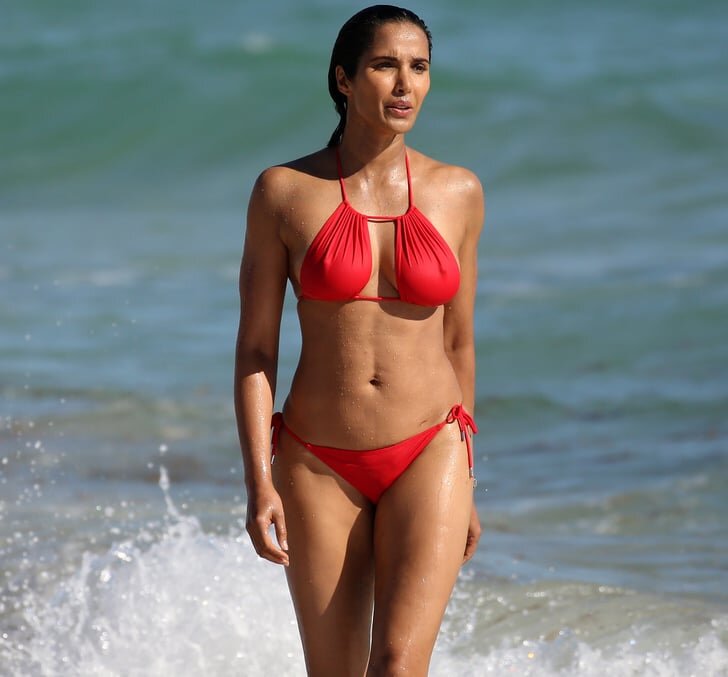 Lakshmi Padma in her red cutout bikini picture