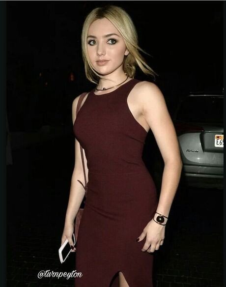 Peyton list is looking sexy as hell with big boobs in red dress picture