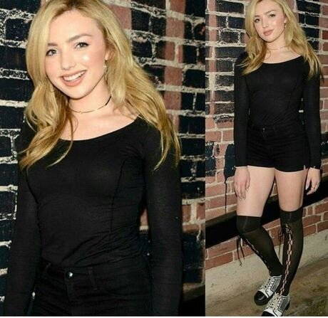 Peyton list is looking sexy as hell with big boobs in see thru shirt revealing her bra picture