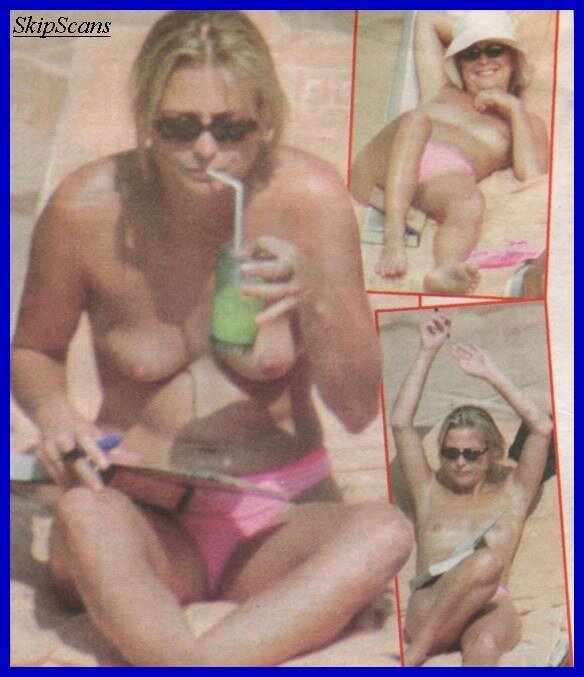 Philippa Forrester topless on a beach paparazzi photo picture