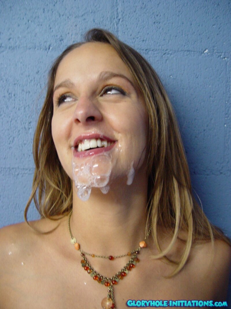 Brazen Brit Poppy Morgan get naked & takes a big bubbly gloryhole facial picture