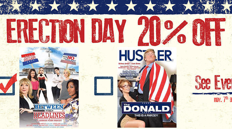 A collection of political porn parody movies featuring Donald Trump, Hillary Clinton, Obama, and Sarah Palin, picture