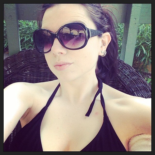 Bikini and sunglasses with Sarah Hunter picture