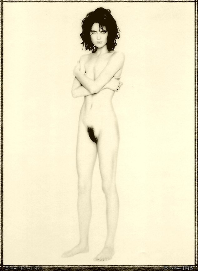 Shalom Harlow naked cover tits but shows hairy pussy picture