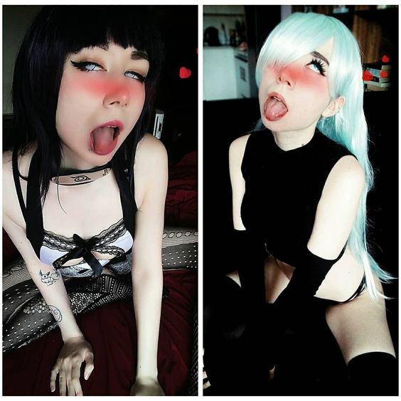 Ahegao faces imitating anime style picture