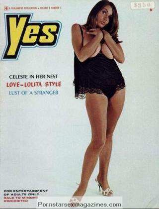 Sexy Uschi Digard magazine cover wearing black lingerie picture