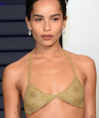 Zoe Kravitz see thru bra at the 2019 Vanity Fair Oscar Party HQ picture