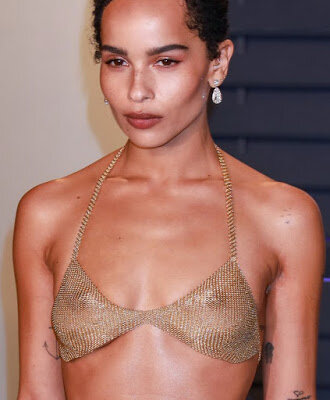 Zoe Kravitz see thru bra at the 2019 Vanity Fair Oscar Party HQ picture